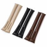 Two-piece car seat gap fillers in beige black and brown