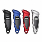 Digital tyre pressure gauges in black, blue, red and silver