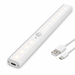 Slim rechargeable motion sensor wardrobe light with charging cable