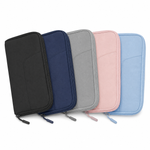 Waterproof passport holder wallets in black, blue, grey, pink and sky blue
